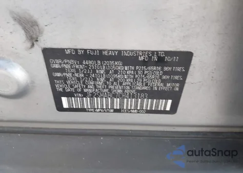 2012 Subaru Forester 2.5X from USA, damaged, VIN JF2SHABC7CH413183